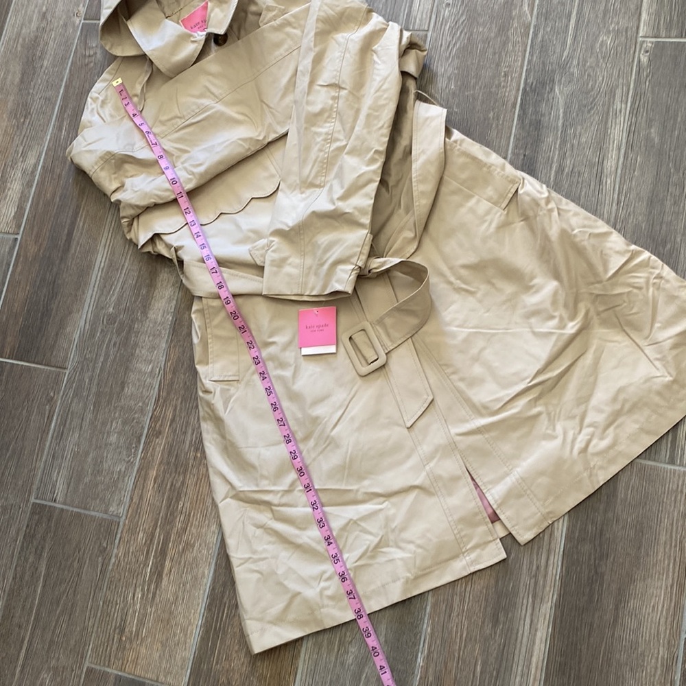 Kate Spade Scalloped Belted Hood Trench Coat - Picture 13 of 16